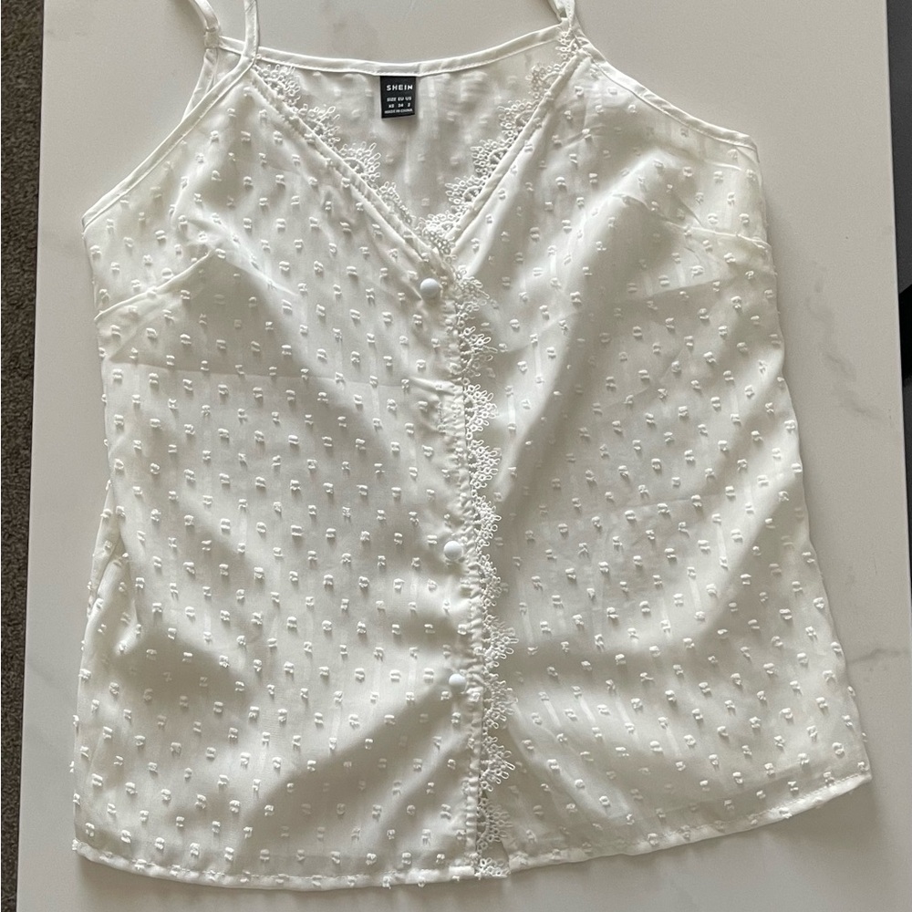 Zara Ivory Camisole with Lace Detail